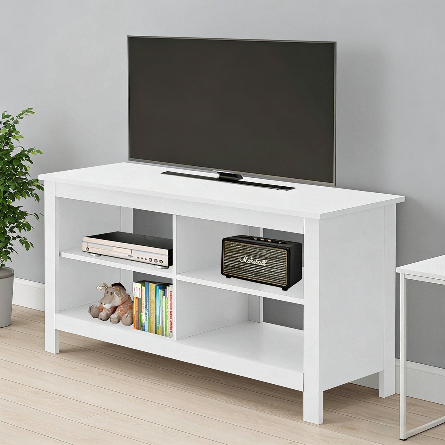 43" TV Stand with 4 Open Shelves, Fits up to 50" TVs