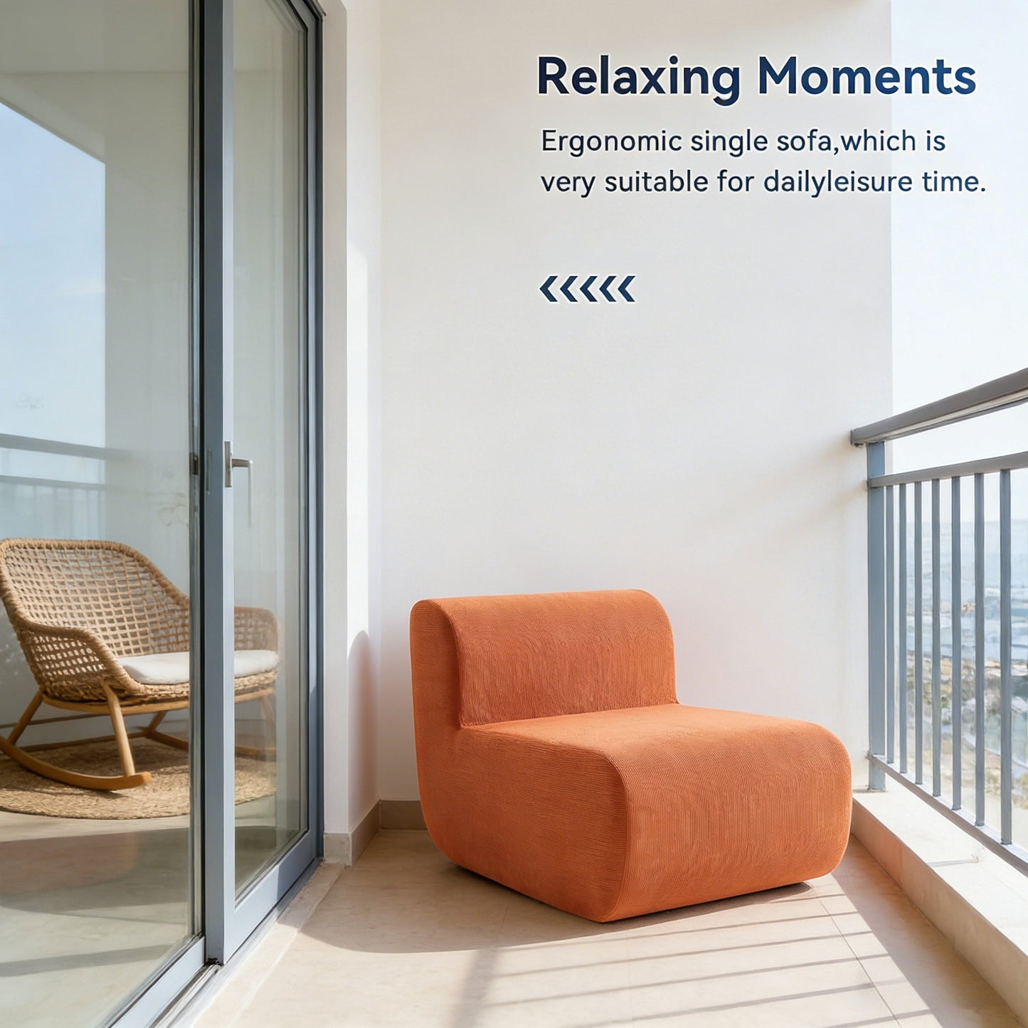 Single Boneless Cloud Couch, Corduroy & No Assembly Needed